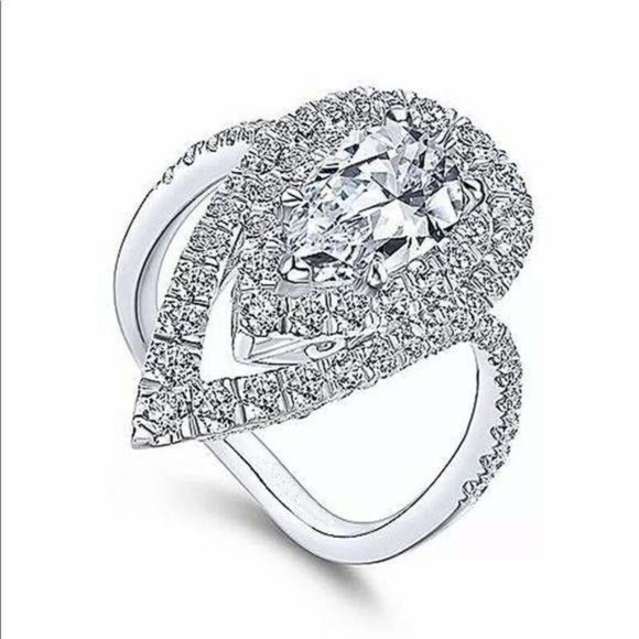 New 18k white gold diamonds jewelry ring - Picture 3 of 4